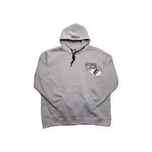 NWT RGSTR Hoodie Sweatshirt Front Pocket Men's Graphic Print Light Gray Size M